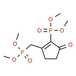 ChemSpider 2D Image | Dimethyl {2-[(dimethoxyphosphoryl)methyl]-5-oxo-1-cyclopenten-1-yl}phosphonate | C10H18O7P2