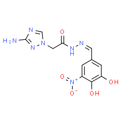 ChemSpider 2D Image | 2-(3-Amino-1H-1,2,4-triazol-1-yl)-N'-[(Z)-(3,4-dihydroxy-5-nitrophenyl)methylene]acetohydrazide | C11H11N7O5
