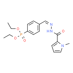 ChemSpider 2D Image | Diethyl {4-[(Z)-{[(1-methyl-1H-pyrrol-2-yl)carbonyl]hydrazono}methyl]phenyl}phosphonate | C17H22N3O4P