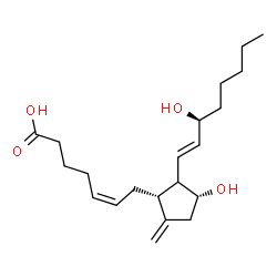 ChemSpider 2D Image | (5Z,11alpha,12xi,13E,15S)-11,15-Dihydroxy-9-methyleneprosta-5,13-dien-1-oic acid | C21H34O4