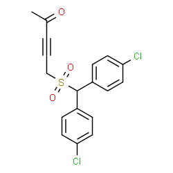 ChemSpider 2D Image | 5-{[Bis(4-chlorophenyl)methyl]sulfonyl}-3-pentyn-2-one | C18H14Cl2O3S