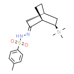 ChemSpider 2D Image | 4-Methyl-N'-[(1R,2E,4S,6R)-6-(trimethylsilyl)bicyclo[2.2.2]oct-2-ylidene]benzenesulfonohydrazide | C18H28N2O2SSi
