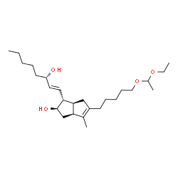 ChemSpider 2D Image | (2R,3R,3aS,6aS)-5-[5-(1-Ethoxyethoxy)pentyl]-3-[(1E,3S)-3-hydroxy-1-octen-1-yl]-6-methyl-1,2,3,3a,4,6a-hexahydro-2-pentalenol | C26H46O4