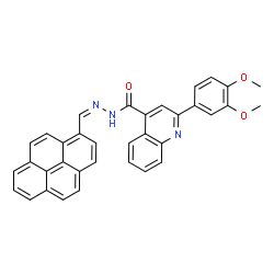 ChemSpider 2D Image | 2-(3,4-Dimethoxyphenyl)-N'-[(Z)-1-pyrenylmethylene]-4-quinolinecarbohydrazide | C35H25N3O3