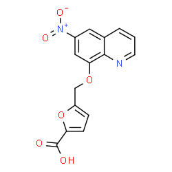 ChemSpider 2D Image | 5-{[(6-Nitro-8-quinolinyl)oxy]methyl}-2-furoic acid | C15H10N2O6