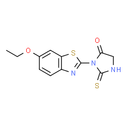 ChemSpider 2D Image | 3-(6-Ethoxy-1,3-benzothiazol-2-yl)-2-thioxo-4-imidazolidinone | C12H11N3O2S2