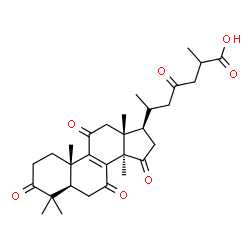ChemSpider 2D Image | 3,7,11,15,23-Pentaoxolanost-8-en-26-oic acid | C30H40O7