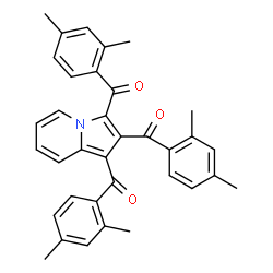 ChemSpider 2D Image | 1,2,3-Indolizinetriyltris[(2,4-dimethylphenyl)methanone] | C35H31NO3