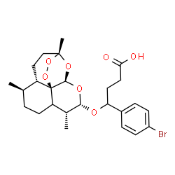 ChemSpider 2D Image | 4-(4-Bromophenyl)-4-{[(1R,4S,5R,9R,10S,12R,13R)-1,5,9-trimethyl-11,14,15,16-tetraoxatetracyclo[10.3.1.0~4,13~.0~8,13~]hexadec-10-yl]oxy}butanoic acid | C25H33BrO7