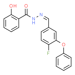 ChemSpider 2D Image | N'-[(Z)-(4-Fluoro-3-phenoxyphenyl)methylene]-2-hydroxybenzohydrazide | C20H15FN2O3