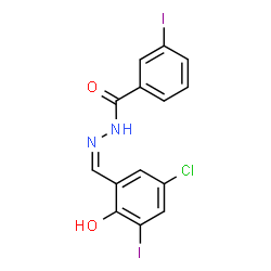 ChemSpider 2D Image | N'-[(Z)-(5-Chloro-2-hydroxy-3-iodophenyl)methylene]-3-iodobenzohydrazide | C14H9ClI2N2O2