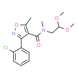 ChemSpider 2D Image | 3-(2-Chlorophenyl)-N-(2,2-dimethoxyethyl)-N,5-dimethyl-1,2-oxazole-4-carboxamide | C16H19ClN2O4
