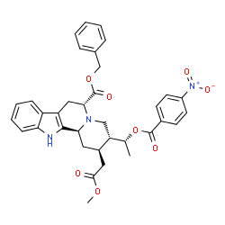 ChemSpider 2D Image | Benzyl (5alpha,19R)-17-methoxy-19-[(4-nitrobenzoyl)oxy]-17-oxocorynan-5-carboxylate | C35H35N3O8