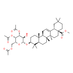 ChemSpider 2D Image | Methyl (3beta)-3-[(3,4,6-tri-O-acetyl-beta-D-galactopyranosyl)oxy]olean-12-en-28-oate | C43H66O11