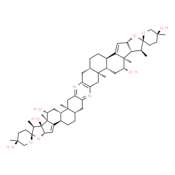 ChemSpider 2D Image | (1'S,2R,2'R,3a'S,4b'R,5S,5''S,6a'S,9a'S,9b'S,11'R,11a'R,11b'S,12'S,14a'S,15b'R,17a'S,20a'S,20b'S,22'R,22a'R,22b'R)-1',5,5'',9a',11a',12',20a',22a'-Octamethyl-1',3,3'',3a',4,4'',4b',5,5',5'',6,6',6'',6
a',7',9',9a',9b',10',11',11a',14a',15b',16',17',17a',18',20',20a',20b',21',22',22a',22b'-tetratriacontahydrodispiro[pyran-2,13'-bisfuro[3'',2'':3',4']cyclopenta[1',2':5,6]naphtho[1,2-b:1',2'-i]phenazi
ne-2',2''-pyran]-5,5'',11',11b',22'(12'H)-pe | C54H76N2O9