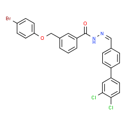 ChemSpider 2D Image | 3-[(4-Bromophenoxy)methyl]-N'-[(Z)-(3',4'-dichloro-4-biphenylyl)methylene]benzohydrazide | C27H19BrCl2N2O2