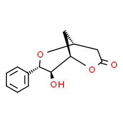 ChemSpider 2D Image | (1R,5R,7S,8R)-8-Hydroxy-7-phenyl-2,6-dioxabicyclo[3.3.1]nonan-3-one | C13H14O4