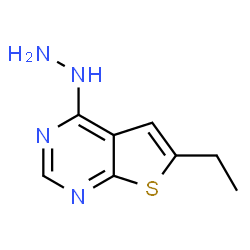 ChemSpider 2D Image | 6-Ethyl-4-hydrazinothieno[2,3-d]pyrimidine | C8H10N4S