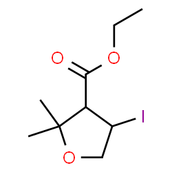 ChemSpider 2D Image | Ethyl 4-iodo-2,2-dimethyltetrahydro-3-furancarboxylate | C9H15IO3