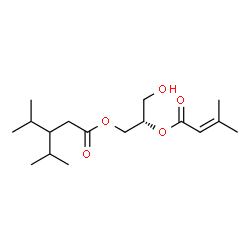 ChemSpider 2D Image | (2S)-3-Hydroxy-2-[(3-methyl-2-butenoyl)oxy]propyl 3-isopropyl-4-methylpentanoate | C17H30O5