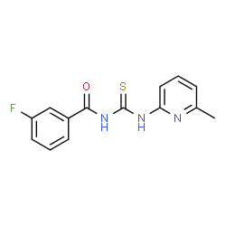 ChemSpider 2D Image | 3-Fluoro-N-[(6-methyl-2-pyridinyl)carbamothioyl]benzamide | C14H12FN3OS