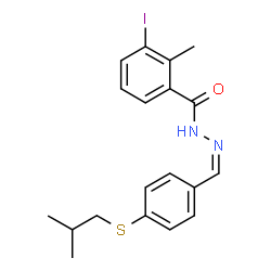 ChemSpider 2D Image | 3-Iodo-N'-{(Z)-[4-(isobutylsulfanyl)phenyl]methylene}-2-methylbenzohydrazide | C19H21IN2OS