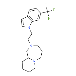 ChemSpider 2D Image | 2-{2-[6-(Trifluoromethyl)-1H-indol-1-yl]ethyl}decahydropyrido[1,2-a][1,4]diazepine | C20H26F3N3