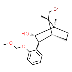 ChemSpider 2D Image | (1R,2S,3R,4R,7R)-7-(Bromomethyl)-3-[2-(methoxymethoxy)phenyl]-1,7-dimethylbicyclo[2.2.1]heptan-2-ol | C18H25BrO3