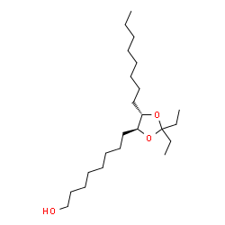 ChemSpider 2D Image | 8-[(4S,5S)-2,2-Diethyl-5-octyl-1,3-dioxolan-4-yl]-1-octanol | C23H46O3