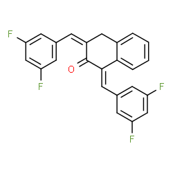 ChemSpider 2D Image | (1E,3Z)-1,3-Bis(3,5-difluorobenzylidene)-3,4-dihydro-2(1H)-naphthalenone | C24H14F4O