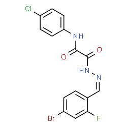 ChemSpider 2D Image | 2-[(2Z)-2-(4-Bromo-2-fluorobenzylidene)hydrazino]-N-(4-chlorophenyl)-2-oxoacetamide | C15H10BrClFN3O2