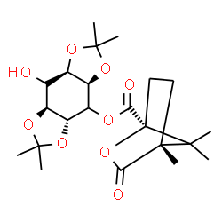 ChemSpider 2D Image | (3aR,4aR,7aR,8aS)-8-Hydroxy-2,2,6,6-tetramethylhexahydro[1,3]dioxolo[4,5-f][1,3]benzodioxol-4-yl (1S,4R)-4,7,7-trimethyl-3-oxo-2-oxabicyclo[2.2.1]heptane-1-carboxylate | C22H32O9