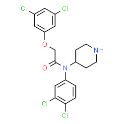 ChemSpider 2D Image | 2-(3,5-Dichlorophenoxy)-N-(3,4-dichlorophenyl)-N-(4-piperidinyl)acetamide | C19H18Cl4N2O2