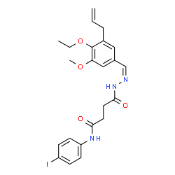 ChemSpider 2D Image | 4-[(2Z)-2-(3-Allyl-4-ethoxy-5-methoxybenzylidene)hydrazino]-N-(4-iodophenyl)-4-oxobutanamide | C23H26IN3O4