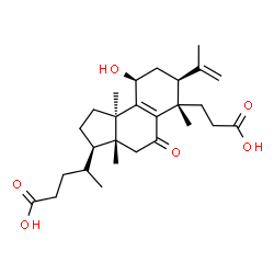 ChemSpider 2D Image | (4S)-4-[(3R,3aR,6S,7S,9S,9bR)-6-(2-Carboxyethyl)-9-hydroxy-7-isopropenyl-3a,6,9b-trimethyl-5-oxo-2,3,3a,4,5,6,7,8,9,9b-decahydro-1H-cyclopenta[a]naphthalen-3-yl]pentanoic acid | C27H40O6