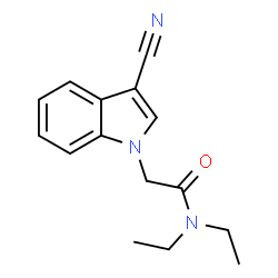 ChemSpider 2D Image | 2-(3-Cyano-indol-1-yl)-N,N-diethyl-acetamide | C15H17N3O