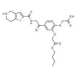 ChemSpider 2D Image | {2-(2-Butoxy-2-oxoethoxy)-4-[N-(4,5,6,7-tetrahydrothieno[3,2-c]pyridin-2-ylcarbonyl)glycyl]phenoxy}acetic acid | C24H28N2O8S
