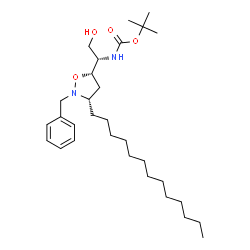 ChemSpider 2D Image | 2-Methyl-2-propanyl {(1S)-1-[(3S,5S)-2-benzyl-3-tridecyl-1,2-oxazolidin-5-yl]-2-hydroxyethyl}carbamate | C30H52N2O4