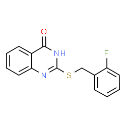 ChemSpider 2D Image | 2-[(2-Fluorobenzyl)sulfanyl]-4(1H)-quinazolinone | C15H11FN2OS
