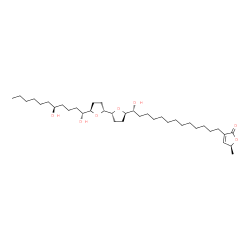 ChemSpider 2D Image | (5S)-3-[(13R)-13-{(2R,2'R,5R,5'R)-5'-[(1R,5S)-1,5-Dihydroxyundecyl]octahydro-2,2'-bifuran-5-yl}-13-hydroxytridecyl]-5-methyl-2(5H)-furanone | C37H66O7