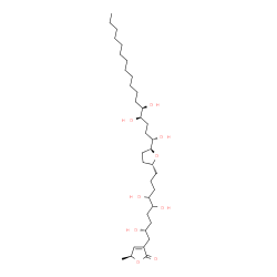 ChemSpider 2D Image | (5S)-5-Methyl-3-[(2R)-2,5,6-trihydroxy-9-{(2R,5S)-5-[(1S,4R,5R)-1,4,5-trihydroxyheptadecyl]tetrahydro-2-furanyl}nonyl]-2(5H)-furanone | C35H64O9