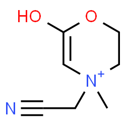 ChemSpider 2D Image | 2-(2-hydroxy-4-methyl-5,6-dihydro-1,4-oxazin-4-ium-4-yl)acetonitrile | C7H11N2O2