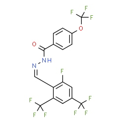 ChemSpider 2D Image | N'-{(Z)-[2-Fluoro-4,6-bis(trifluoromethyl)phenyl]methylene}-4-(trifluoromethoxy)benzohydrazide | C17H8F10N2O2