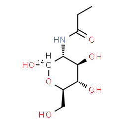 ChemSpider 2D Image | 2-Deoxy-2-(propionylamino)-D-(1-~14~C)glucopyranose | C814CH17NO6