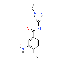 ChemSpider 2D Image | N-(2-Ethyl-2H-tetrazol-5-yl)-4-methoxy-3-nitrobenzamide | C11H12N6O4