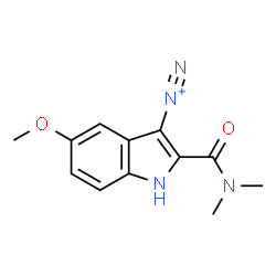 ChemSpider 2D Image | 2-(Dimethylcarbamoyl)-5-methoxy-1H-indole-3-diazonium | C12H13N4O2