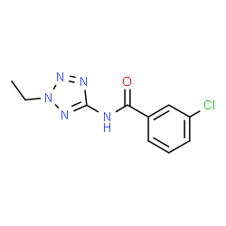 ChemSpider 2D Image | 3-Chloro-N-(2-ethyl-2H-tetrazol-5-yl)benzamide | C10H10ClN5O