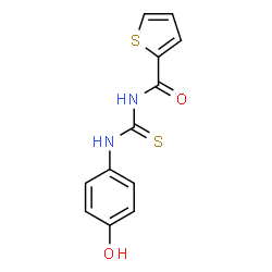 ChemSpider 2D Image | N-[(4-Hydroxyphenyl)carbamothioyl]-2-thiophenecarboxamide | C12H10N2O2S2