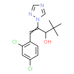 ChemSpider 2D Image | 1-(2,4-Dichlorophenyl)-4,4-dimethyl-2-(1H-1,2,4-triazol-1-yl)-1-penten-3-ol | C15H17Cl2N3O