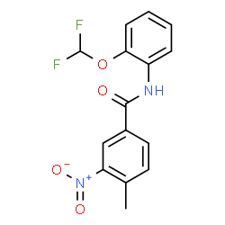 ChemSpider 2D Image | N-[2-(Difluoromethoxy)phenyl]-4-methyl-3-nitrobenzamide | C15H12F2N2O4